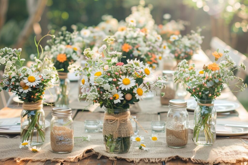 Comment créer une décoration de mariage champêtre et fait maison ?