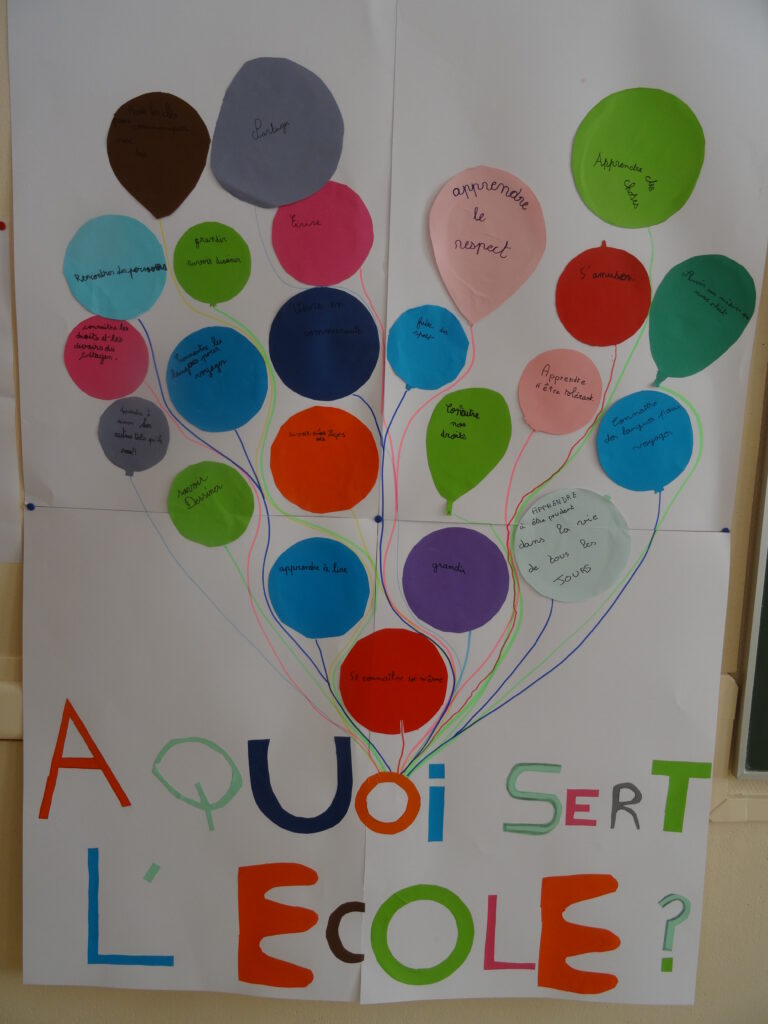 Illustration représentant l'importance de l'école dans l'apprentissage et l'éducation des enfants.
