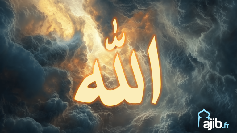 Calligraphie du nom Allah représentant la transcendance et l'unicité divine