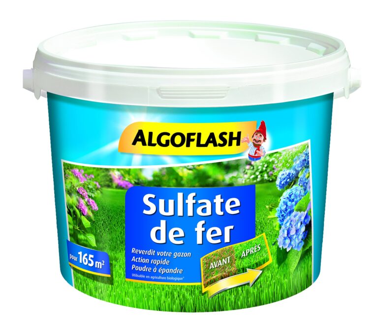 Sac de sulfate de fer Algoflash utilisé pour entretenir le gazon et combattre la mousse