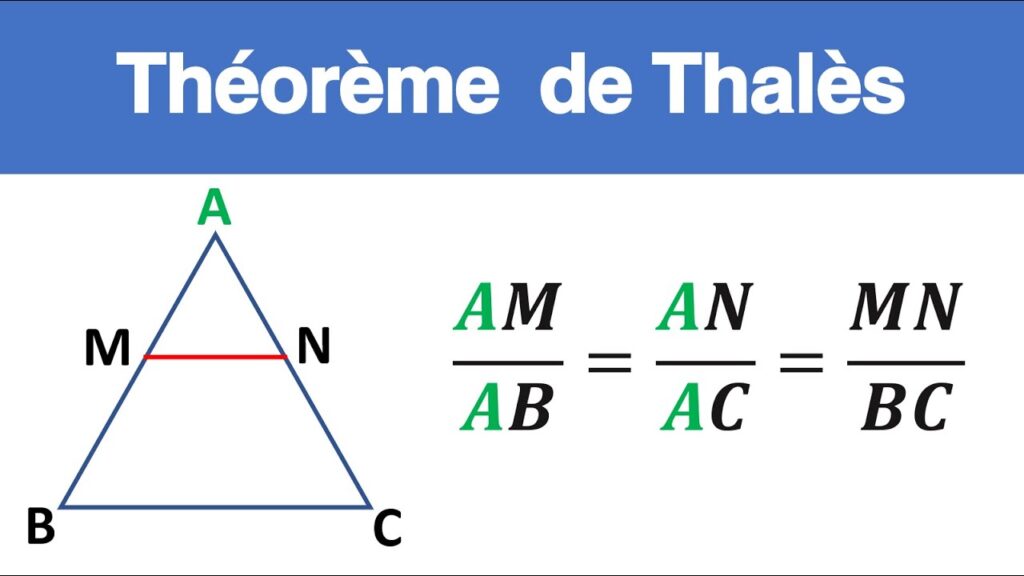 Illustration du théorème de Thalès avec schéma explicatif en géométrie