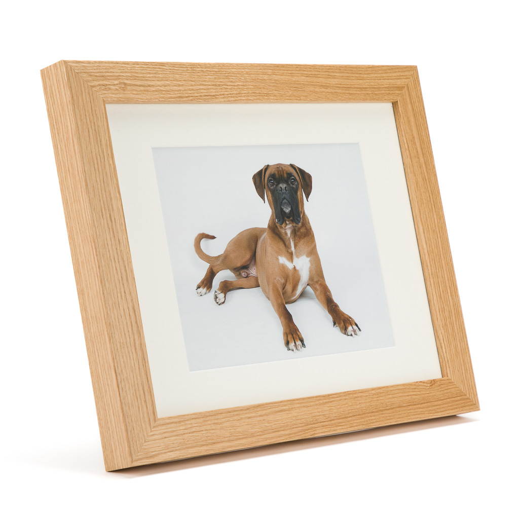 Urne funéraire pour chien en bois avec cadre