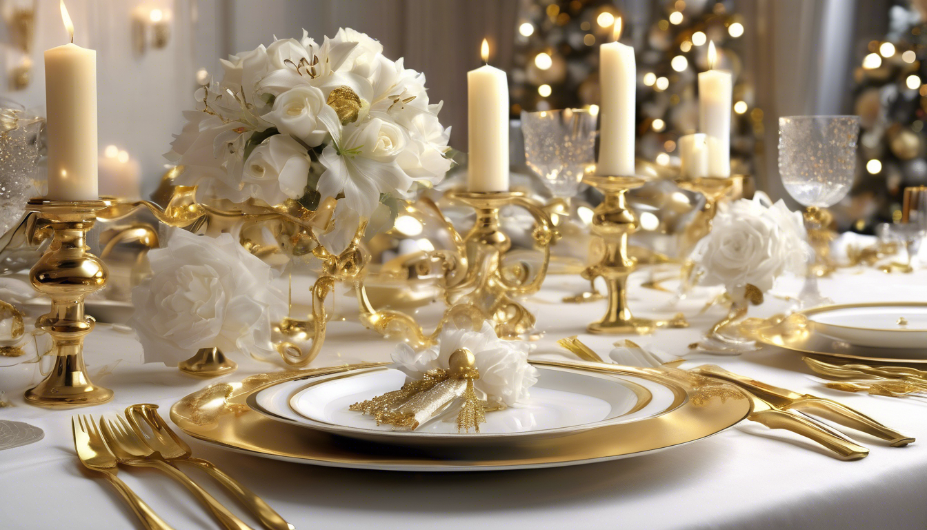 découvrez comment transformer votre table de noël en un espace élégant et festif avec notre guide pour créer une décoration blanche et or. des astuces de mise en place aux choix de vaisselle, faites de vos repas de fête un moment inoubliable.